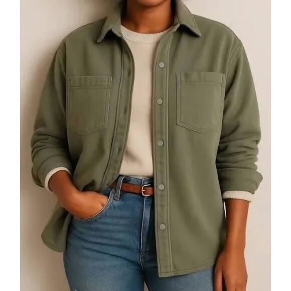 Abercrombie & Fitch Jackets & Blazers - Abercrombie & Fitch Soft A&F Collection Green Shacket XXXL